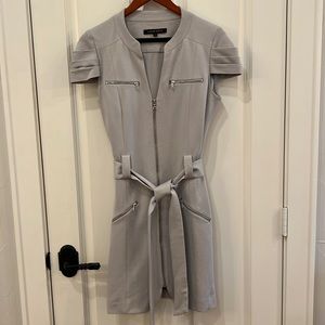 Cynthia Steffe Beige Women’s Structured Dress with Zipper and Belt Size 8